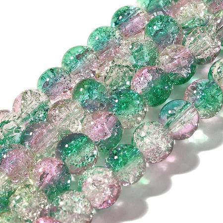 Crackle Glass Beads Strands CCG-C002-8mm-07-1