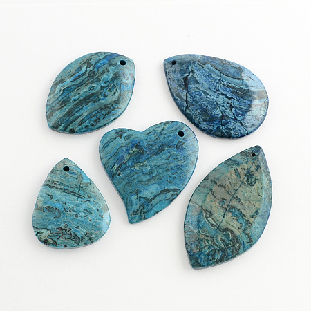 Natural Blue Crazy Agate Pendants G-S139-11-1