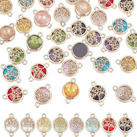 28pcs 7 colors Glass Connector Charms GLAA-PH0002-56P-1
