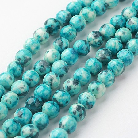 Natural Ocean White Jade Bead Strands G-G916-8mm-04-1