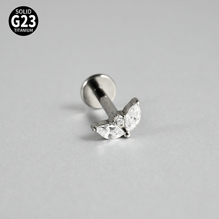 G23 Titanium Micro Pave Cubic Zirconia Cartilage Earrings WG0CACB-01-1