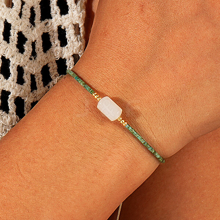Natural White Jade Bead Braided Bead Bracelets LS-SR7780-1