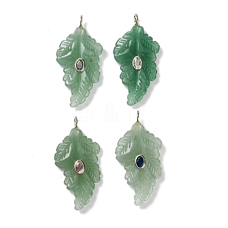 Natural Green Aventurine Carved Pendants G-K372-06G-04-1