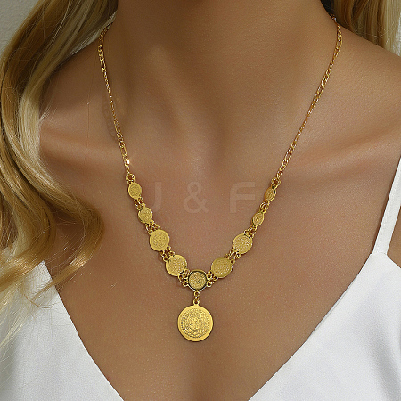 Elegant and Versatile Brass Tassel Coin Pendant Necklace for Women XX2260-1