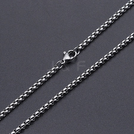 201 Stainless Steel Box Chain Necklace STAS-S105-JN929-1-50-1