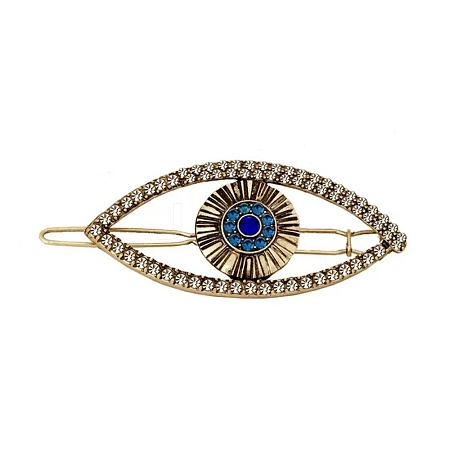 Turkish Evil Eye Metal Rhinestone Hollow Hair Barrettes PW-WG6A3B9-01-1