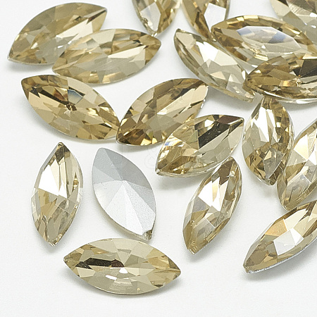 Pointed Back Glass Rhinestone Cabochons RGLA-T083-6x12mm-04-1