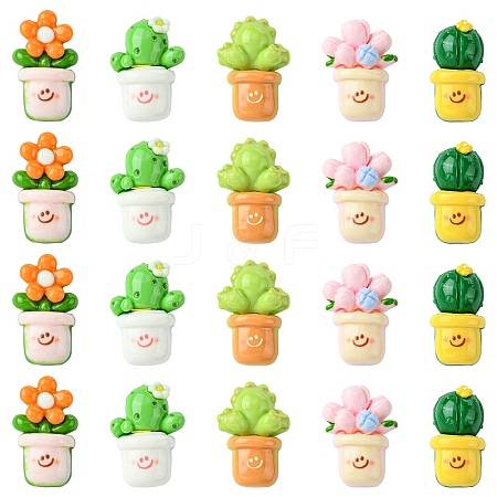50Pcs 5 Styles Opaque Resin Decoden Cabochons RESI-CJ0003-88-1