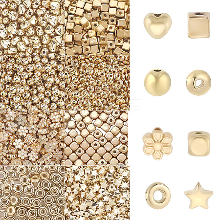 1800Pcs 8 Styles CCB Plastic Beads CCB-SC0001-16-1