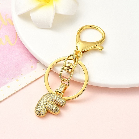 Brass Micro Pave Cubic Zirconia Keychain KEYC-YW00089-06-1