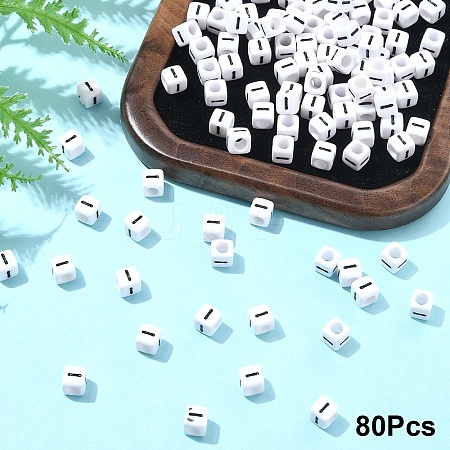Acrylic Horizontal Hole Letter Beads OACR-YW0002-08I-1