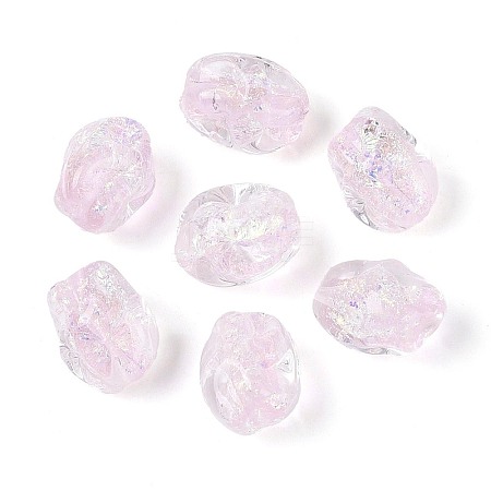 Handmade Foil Glass Beads Strands FOIL-N033-02G-1