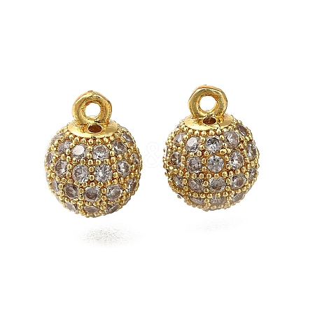 Rack Plating Brass Micro Pave Cubic Zirconia Charms KK-F883-07G-02-1