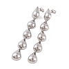 Teardrop Brass Dangle Stud Earrings for Women EJEW-G391-22P-2