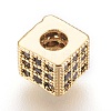 Brass Micro Pave Cubic Zirconia Beads LS-ZIRC-F088-026G-2