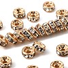 Rack Plating Brass Crystal Rhinestone Rondelle Space Beads RB-D303-KCG-1