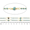 Brass Enamel & Synthetic Turquoise Link Chain CHC-A009-02G-2