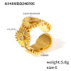 304 Stainless Steel Micro Pave Clear Cubic Zirconia Cuff Rings FS-WG15C0E-01-1