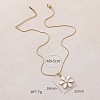 304 Stainless Steel Enamel with Imitation Pearl Cherry Blossom Flower Pendant Necklaces for Women RN9489-5