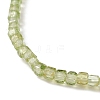 Natural Peridot Cube Beaded Stretch Bracelet for Women BJEW-JB08975-05-4