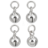 4Pcs 925 Sterling Silver Plain Bell Charms FIND-BC0014-30A-1