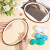 PP & PVC Plastic Imitation Wood Cross Stitch Embroidery Hoops DIY-WH20055-058B-03-3