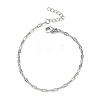 304 Stainless Steel Dapped Chains Bracelets for Women BJEW-D466-08C-P-2