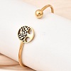 304 Stainless Steel Cuff Bangles for Women BJEW-D436-02G-1