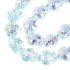 Electroplate Transparent Glass Beads Strands EGLA-N055-04A-02-3