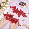 1 Pair Acrylic Embroider Thread Iron on/Sew On Patches PATC-HY0002-08B-3
