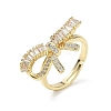 Brass & Clear Cubic Zirconia Finger Rings CU-CBA7E55-08G-4