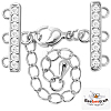 2Pcs Brass Micro Pave Clear Cubic Zirconia Chain Extender KK-BBC0013-58-1