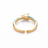 Brass Enamel Cuff Rings RJEW-T016-27I-NF-2