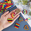 CHGCRAFT 22Pcs 11 Styles Rainbow Color Printed Acrylic Pendants OACR-CA0001-21-3