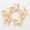 201 Stainless Steel Kitten Pendants STAS-S105-T465G-1