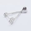 Anti-Tarnish Rhodium Plated 925 Sterling Silver Micro Pave Cubic Zirconia Pendant Bails X-STER-E054-13P-1