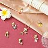 7Pcs 7 Styles Rack Plating Brass Micro Pave Clear Cubic Zirconia Pendants KK-CJ0004-03-6