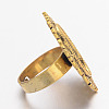 Vintage Adjustable Iron Finger Ring Components Alloy Cabochon Bezel Settings X-PALLOY-Q300-09AG-NR-3