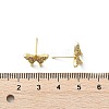Brass Micro Pave Clear Cubic Zirconia Stud Earrings EJEW-A128-01G-3