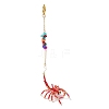 Scorpion Glass Seed Beads Pendant Decoration HJEW-MZ00121-02-1