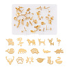 Crafans 16 Pairs 16 Style Crocodiles & Dog & Swan & Hedgehog & Dinosaur & Bird 304 Stainless Steel Stud Earrings EJEW-CF0001-02G-1