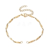 Ion Plating(IP) 304 Stainless Steel Faceted Bar Link Chain Bracelet Makings AJEW-JB01184-01-1