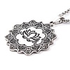 Lotus 201 Stainless Steel Pendant Necklaces LS-NJEW-F320-04P-1