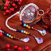 SUPERFINDINGS 3Pcs Chakra Leaf Crystal Suncatcher Dowsing Pendulum Pendants FIND-FH0003-13-3