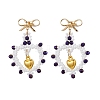 Glass Seed Beads Dangle Stud Earrings EJEW-MZ00396-01-2