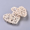 Heart Shape Wicker Rattan Balls AJEW-CJC0001-04-2