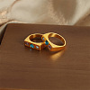 304 Stainless Steel Pave Cubic Zirconia Finger Rings WG42730-02-1