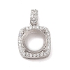 925 Sterling Silver Micro Pave Cubic Zirconia Pendant Setting STER-H113-04P-03-1