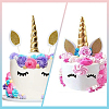 8Pcs 8 Colors Cloth Unicorn Horn Ear Elastic Headband OHAR-GF0001-50-5