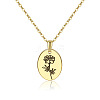 Brass Birth Month Flower Pendant Necklace HUDU-PW0001-034J-1-1